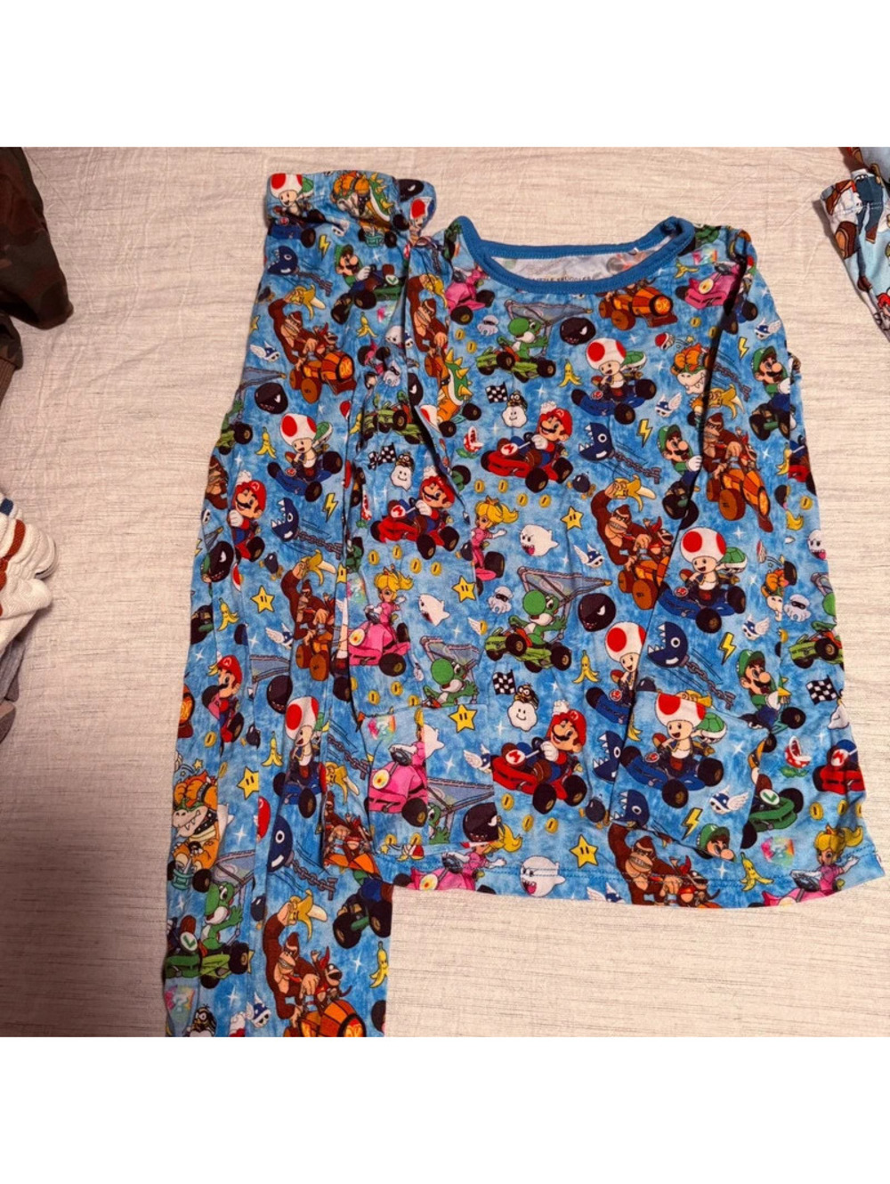 Little snuggles super Mario brothers bamboo two piece pajamas